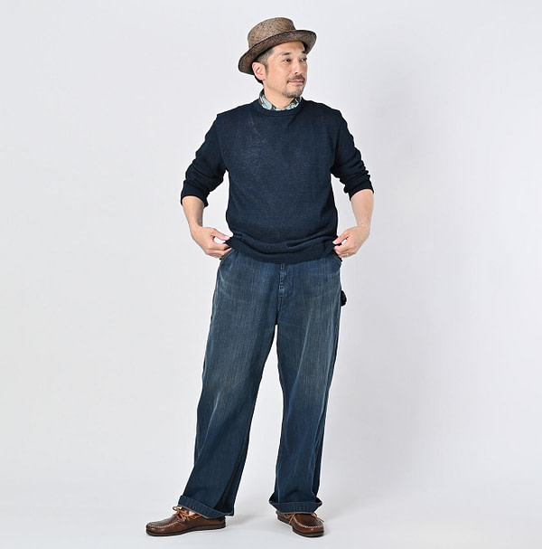 Indigo GIma Knitsew 908 Long Sleeve T-shirt Male Model