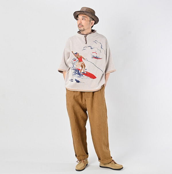 Surf Hula Girl Jacquard 908 Outer T-shirt Male Model