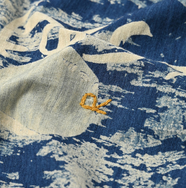 Indigo Tenjiku Jamaican Map Bandana Detail