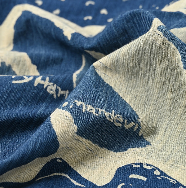 Indigo Tenjiku Jamaican Map Bandana Detail