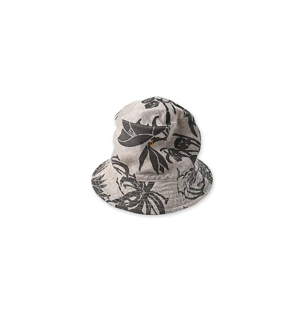 Linen Lotus Print Hat Brown