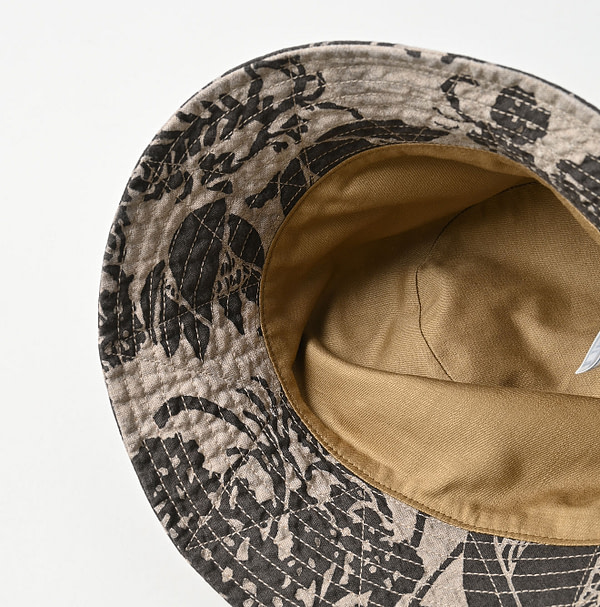 Linen Lotus Print Hat Detail