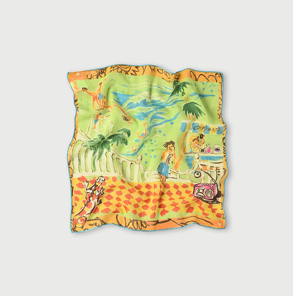 Gauze Picture Book Bandana Pale Green