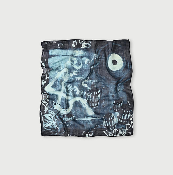 Indigo Gauze Picture Book Bandana 3