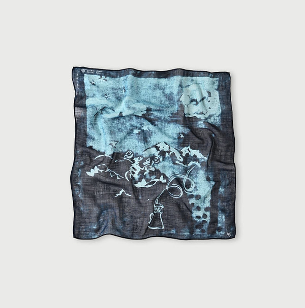 Indigo Gauze Picture Book Bandana 4
