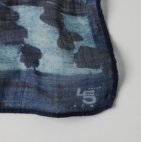 Indigo Gauze Picture Book Bandana Detail