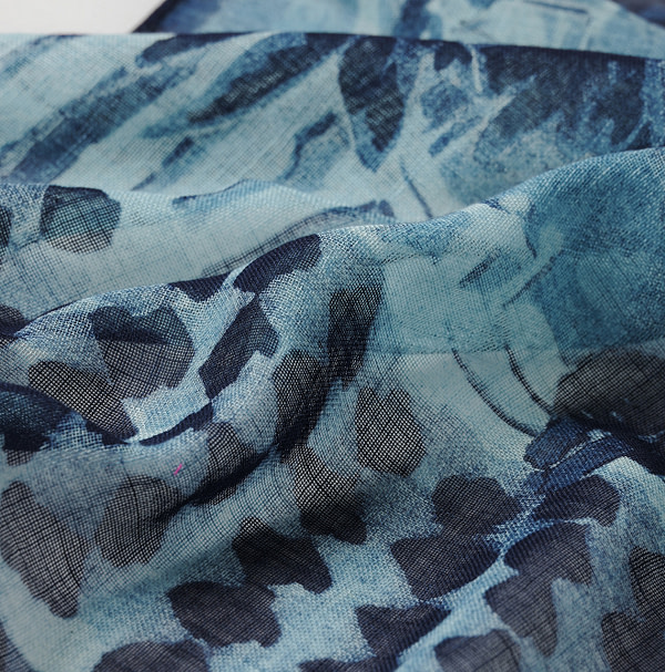 Indigo Gauze Picture Book Bandana Detail