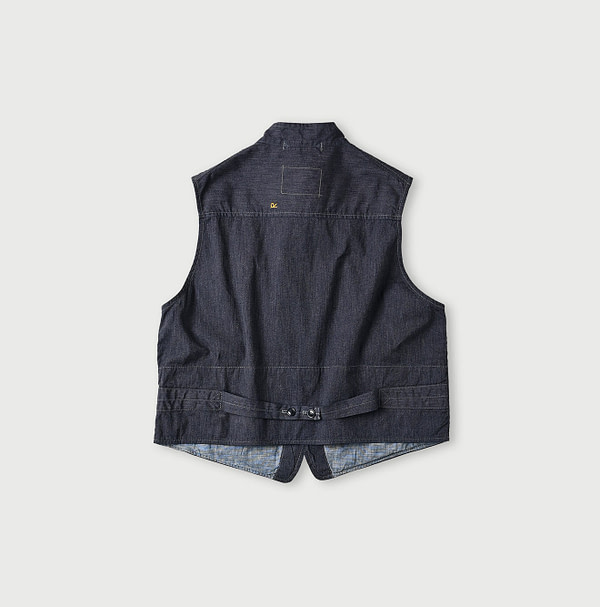 Indigo Yorimoku Hira Nîmes Vest MEN Back
