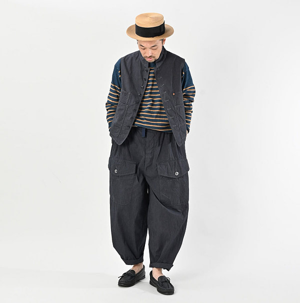 Indigo Yorimoku Hira Nîmes Vest MEN Male Model