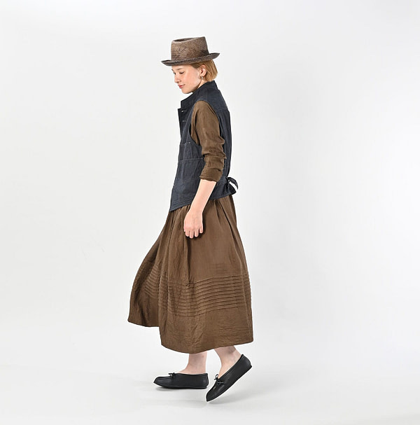 Indigo Yorimoku Hira Nîmes Vest MEN Female Model