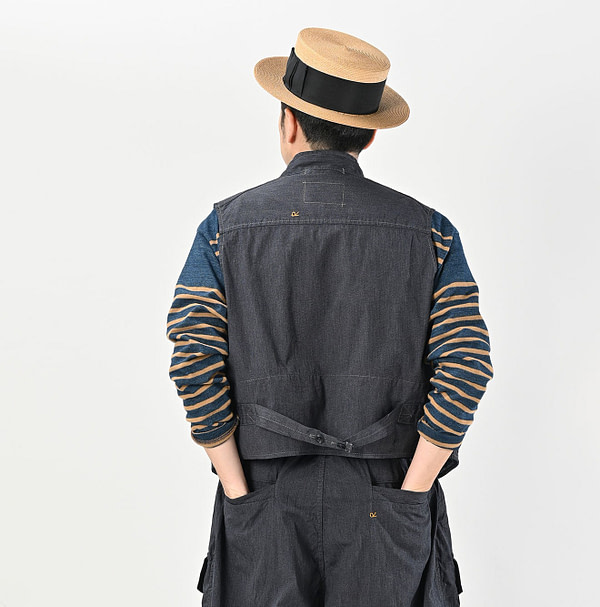 Indigo Yorimoku Hira Nîmes Vest MEN Male Model