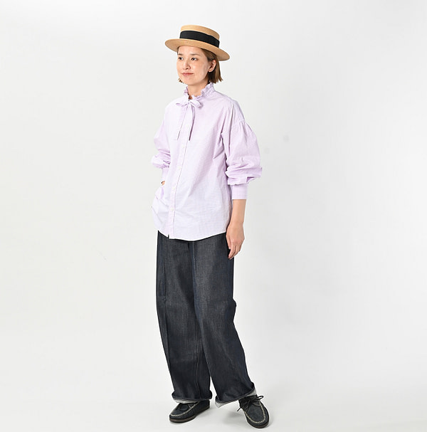 No.180 Miko Long Sleeve Coupé Bow Tie Shirt Female Model