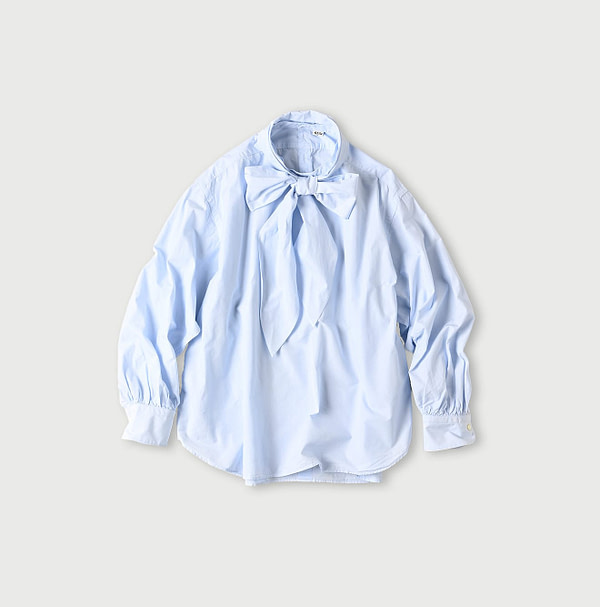 No.180 Miko Ribbon Blouse Brush Stroke Pinstripes