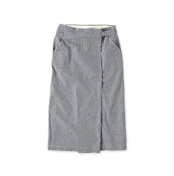 Indigo Cook Serge Wrapped Skirt Indigo Gingham