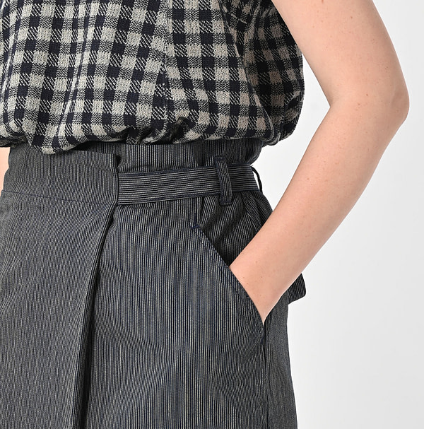 Indigo Cook Serge Wrapped Skirt Indigo Female Model