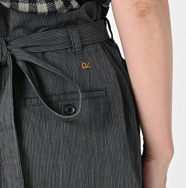 Indigo Cook Serge Wrapped Skirt Indigo Detail