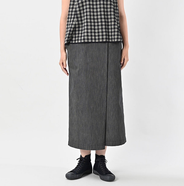 Indigo Cook Serge Wrapped Skirt Indigo Female Model