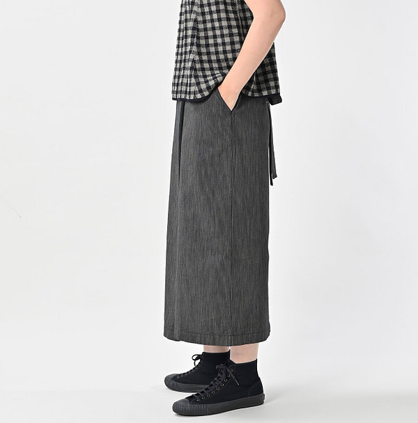 Indigo Cook Serge Wrapped Skirt Indigo Female Model
