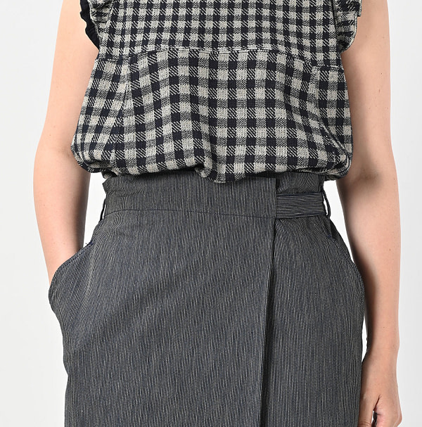 Indigo Cook Serge Wrapped Skirt Indigo Female Model