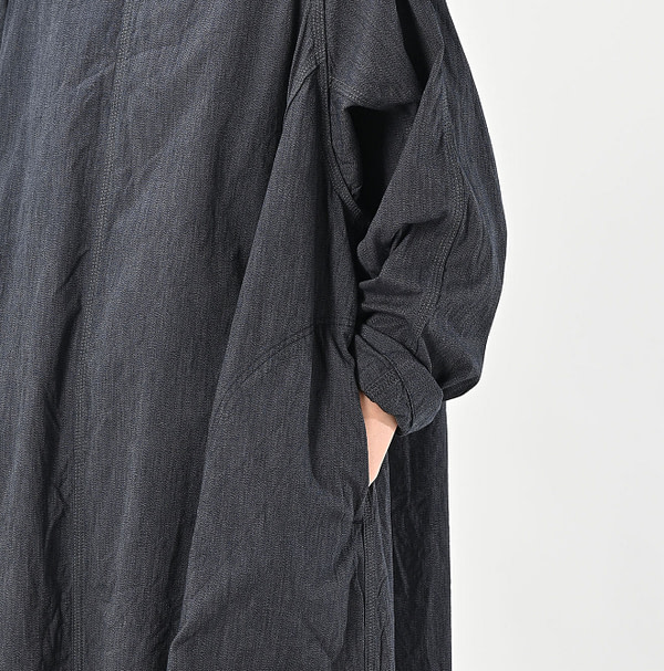 Indigo Yorimoku Hira Military Cover All Dress Detail