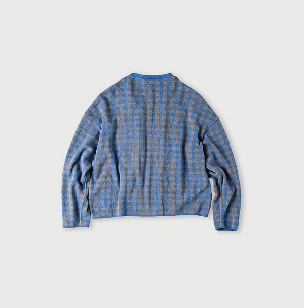 Gingham Jacquard Cardigan Back