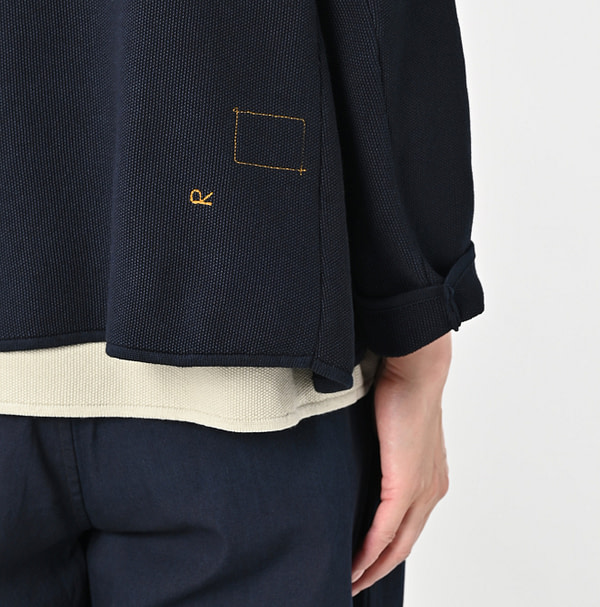 Indigo Kanoko Knitsew Jacket Detail