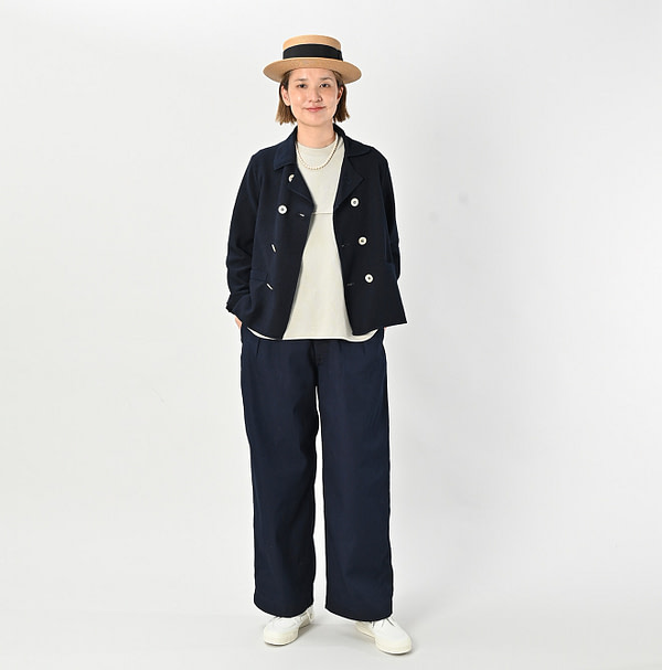 Indigo Kanoko Knitsew Jacket Female Model
