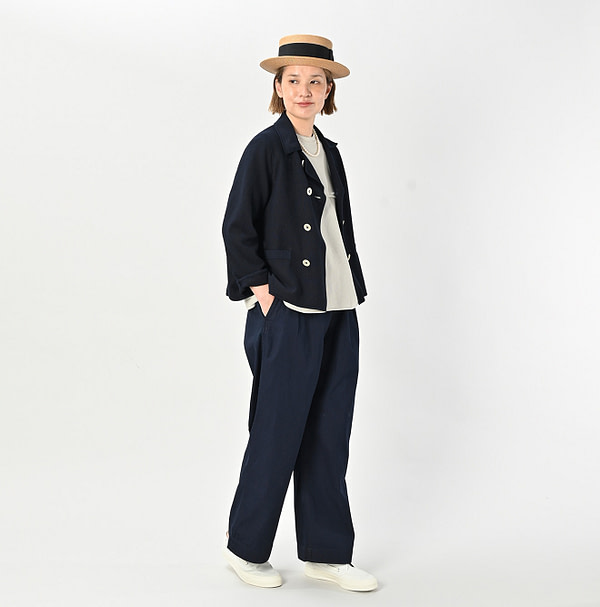 Indigo Kanoko Knitsew Jacket Female Model