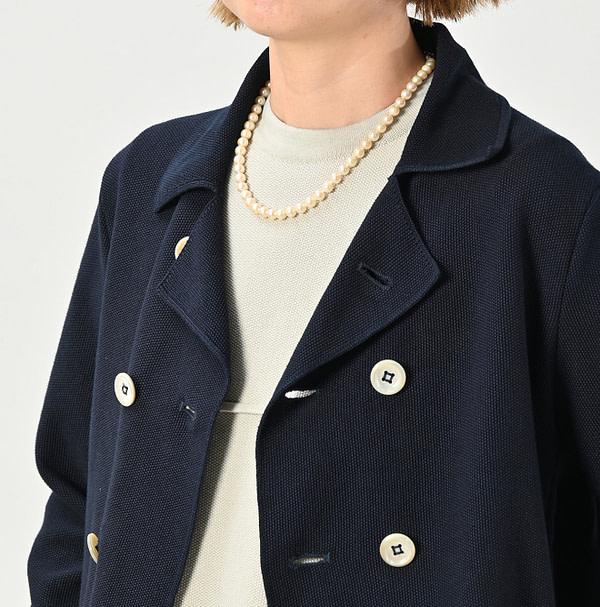 Indigo Kanoko Knitsew Jacket Detail
