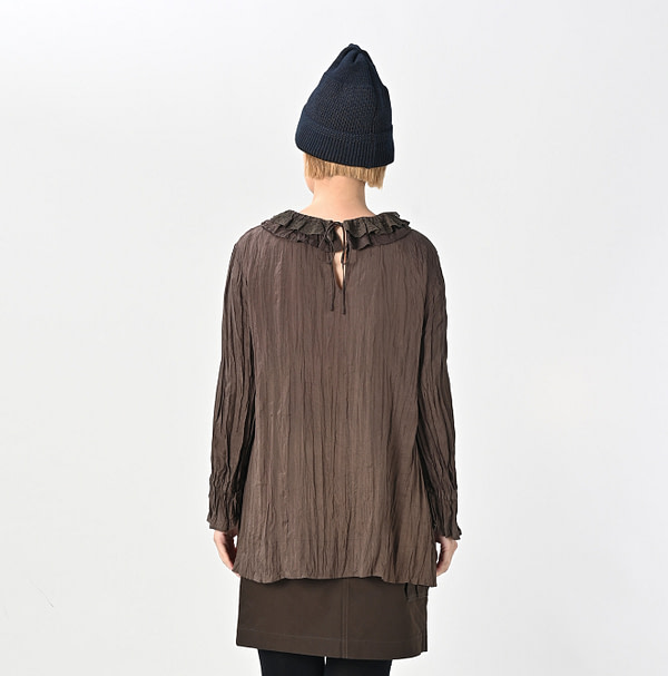 Indian Silk Frill Collar Blouse Female Model