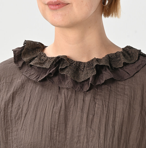 Indian Silk Frill Collar Blouse Detail