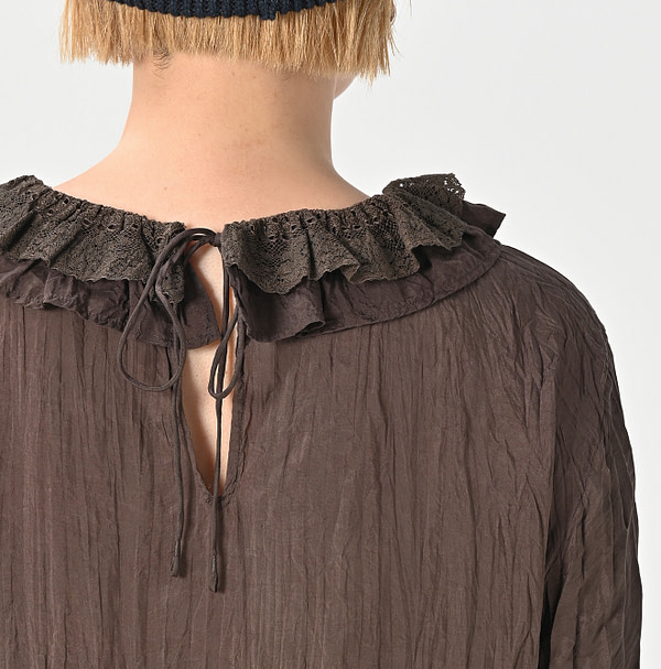 Indian Silk Frill Collar Blouse Detail