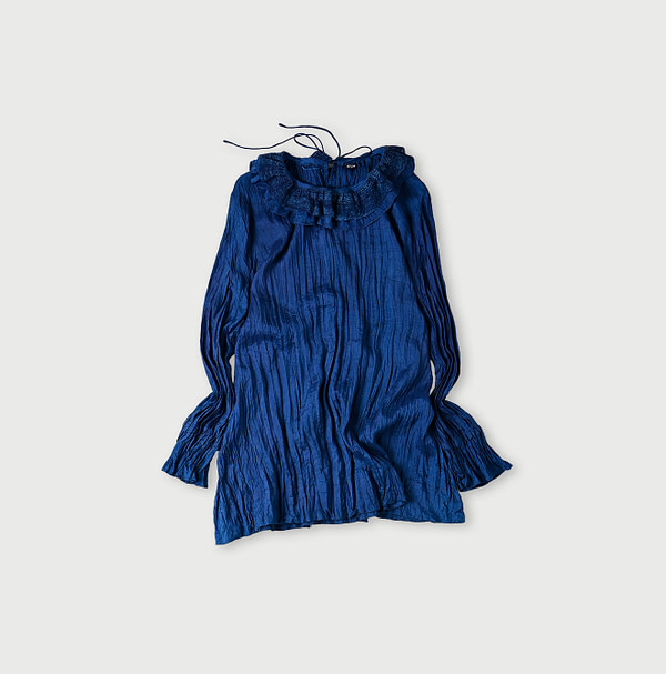Ai Indian Silk Frill Collar Blouse