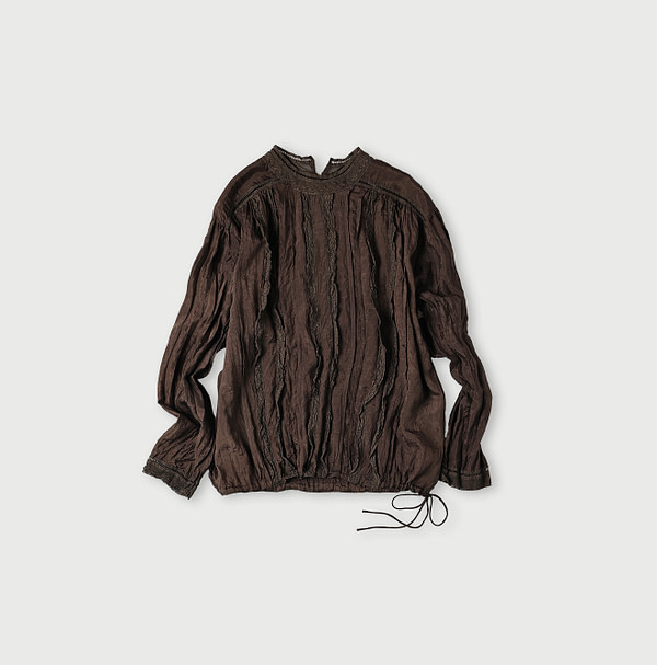 Indian Silk Lace Blouse Brown