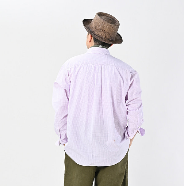 No.180 Miko 908 Ocean Button Down Shirt Detail Male Model