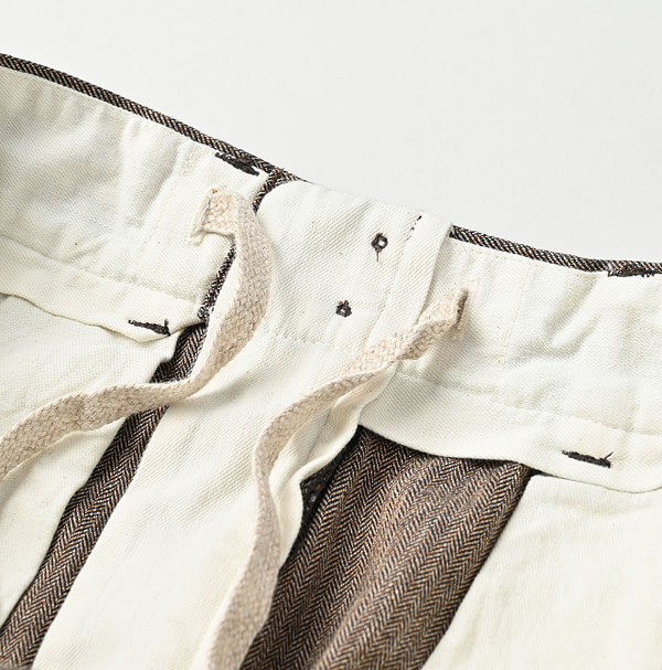 Indigo Mini Herringbone Cotton Tweed 908 Nîmes Pants Detail