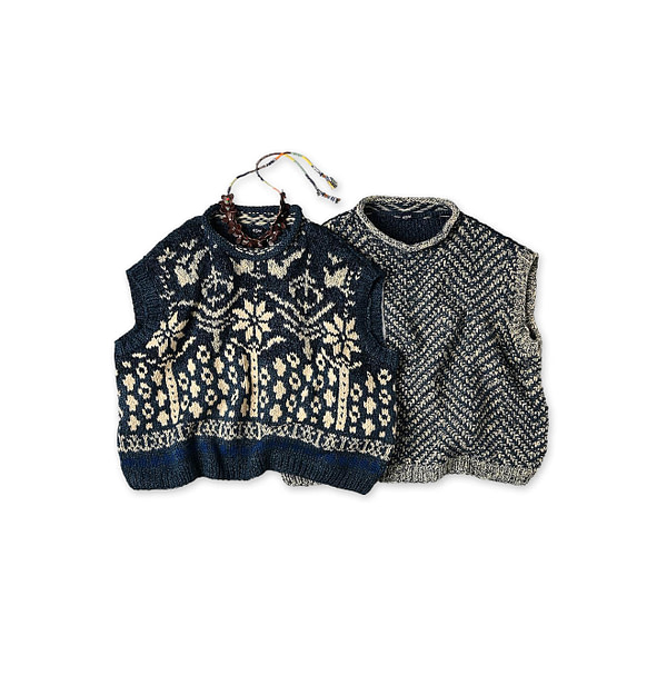 Indigo Hand Knit Vest
