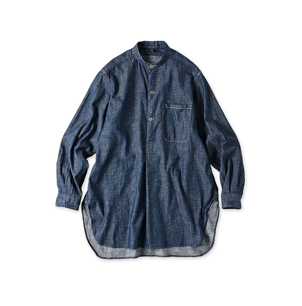 Ruri Dungaree Denim 908 Stand Collar Grandpa Pull Shirt Nou