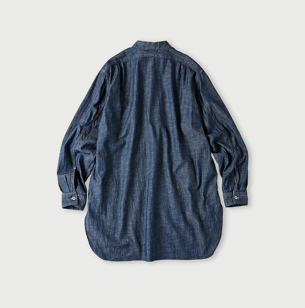 Ruri Dungaree Denim 908 Stand Collar Grandpa Pull Shirt Nou Back