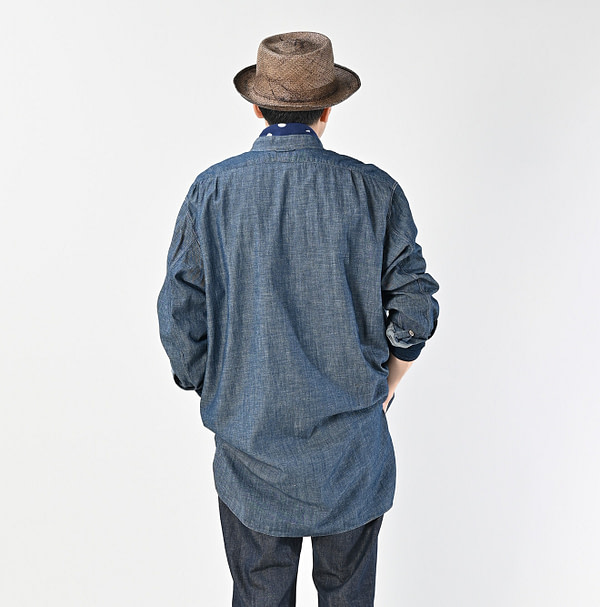 Ruri Dungaree Denim 908 Stand Collar Grandpa Pull Shirt Nou Female Model