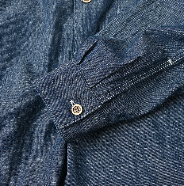 Ruri Dungaree Denim 908 Stand Collar Grandpa Pull Shirt Nou Detail