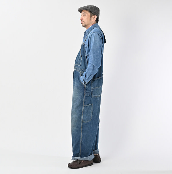 Mugihiko Denim 908 Overall Distressed Male Model