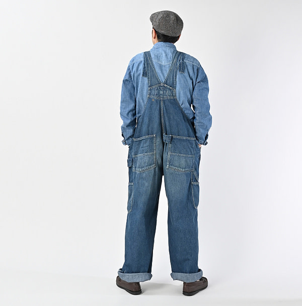 Mugihiko Denim 908 Overall Distressed Male Model