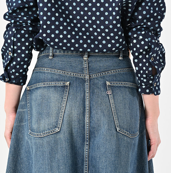 Rye Mugi Denim Crossover Skirt Zyu Detail