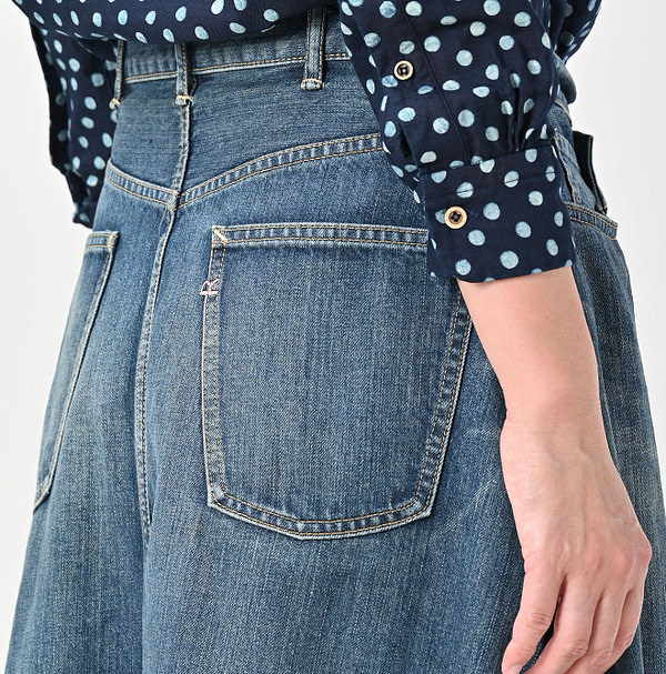 Rye Mugi Denim Crossover Skirt Zyu Detail