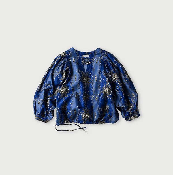 Chandelier Flower Print Puff Bridge Blouse Back