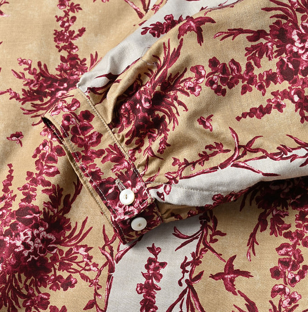 Chandelier Flower Print Puff Bridge Blouse Detail
