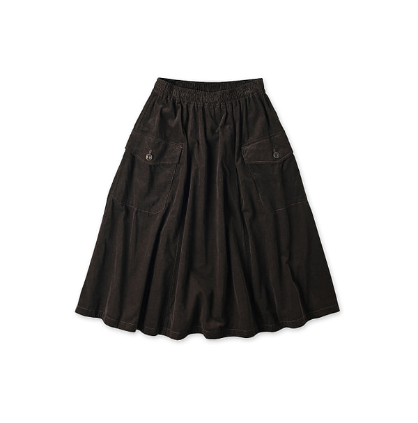 Pin Corduroy Tent Skirt Brown