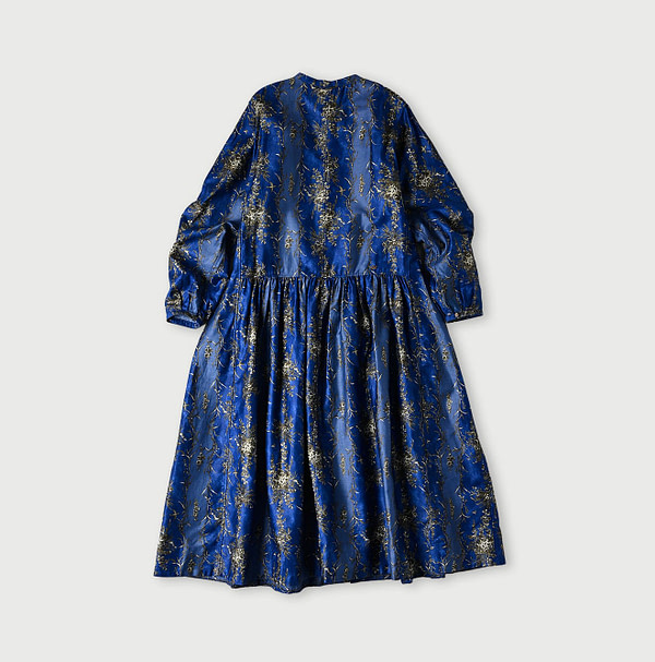 Chandelier Flower Print Gather Dress Back