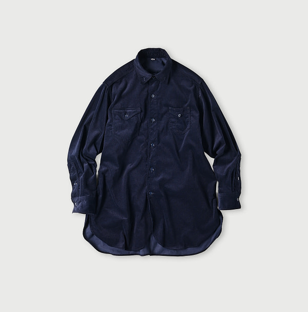 Pin Corduroy 908 Gatcha-Pocket Shirt Navy